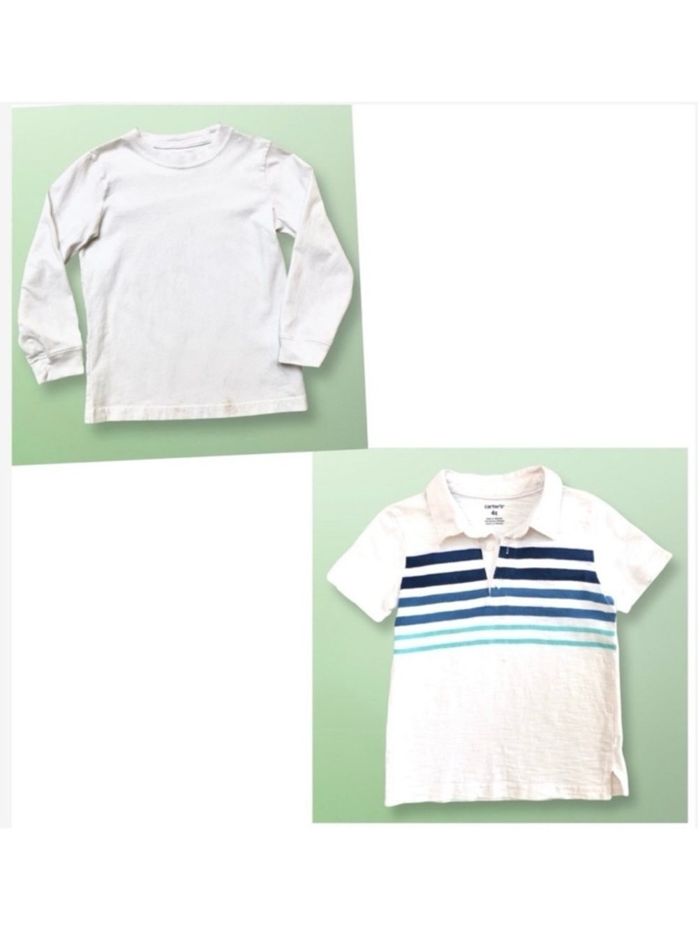 ⭐️ 5 for $25 A Set of 2 Carter’s Toddler Boy’s Cotton Tops Size 4 T